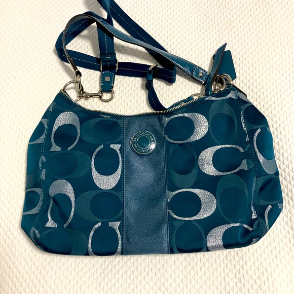 Coach Signature Handbag - Picture 1 of 6